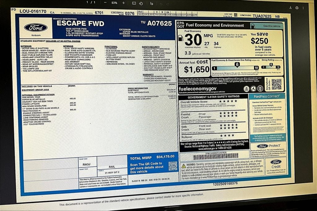2026 Ford Escape Active