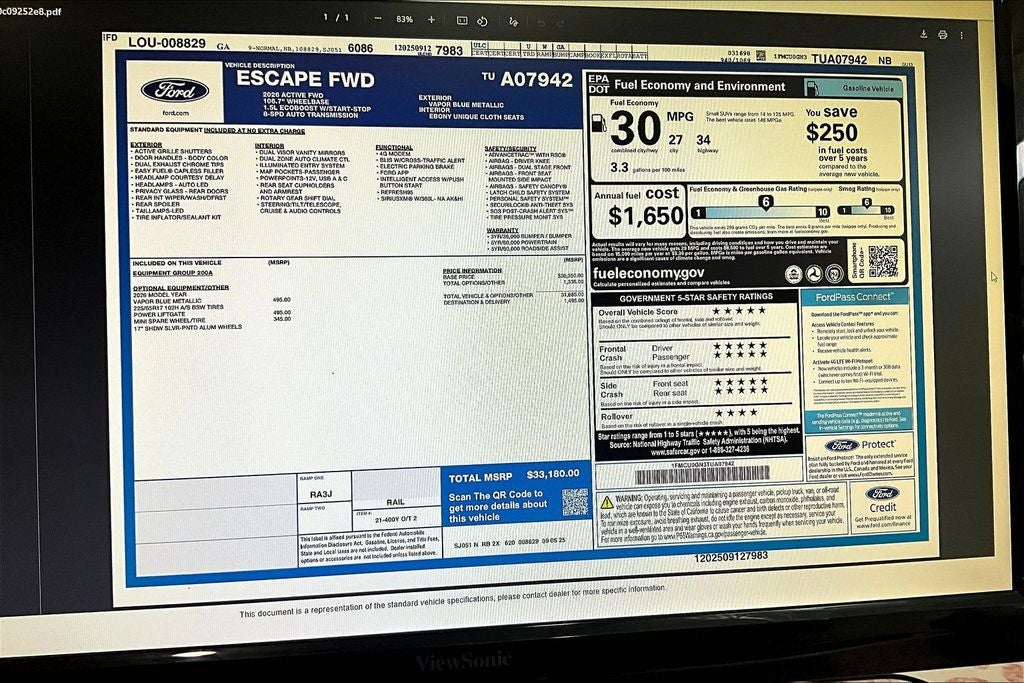 2026 Ford Escape Active