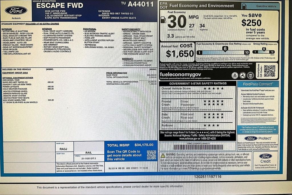 2026 Ford Escape Active