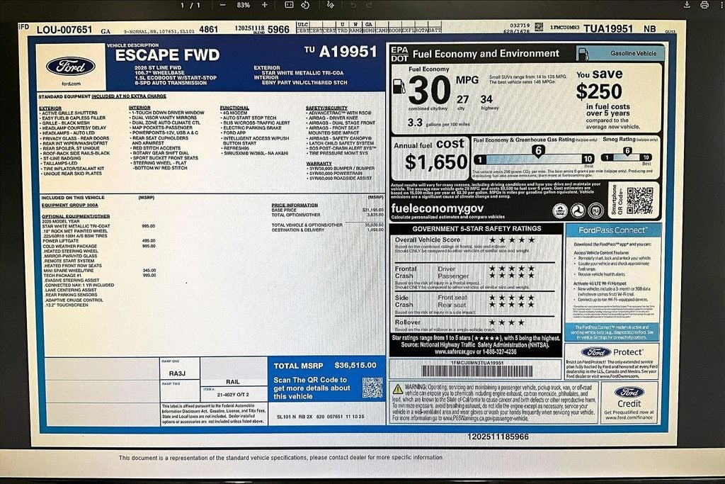 2026 Ford Escape ST-Line