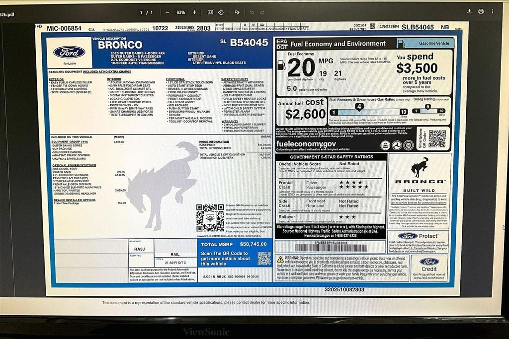 2025 Ford Bronco Outer Banks