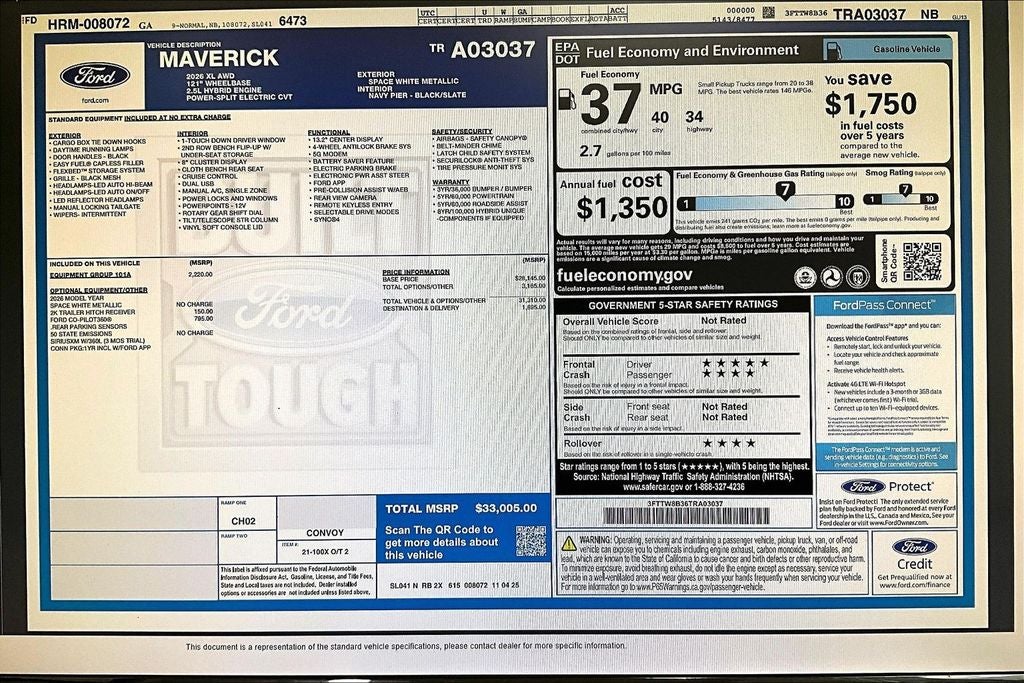 2026 Ford Maverick XL